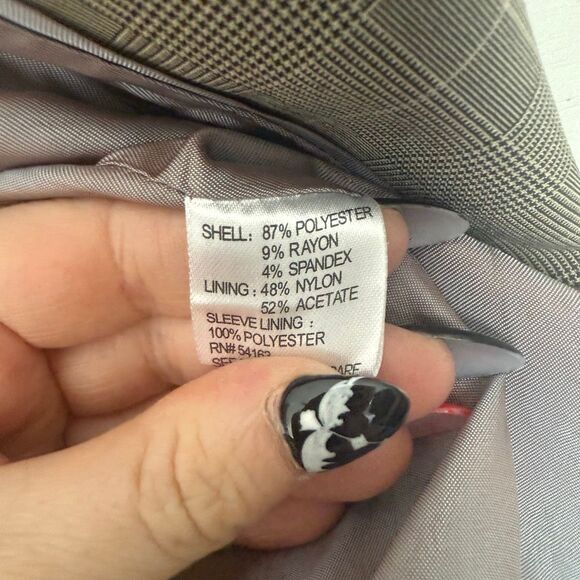 Calvin Klein Women’s 10 Windowpane Blazer Jacket Office Core Career - Picture 5 of 5